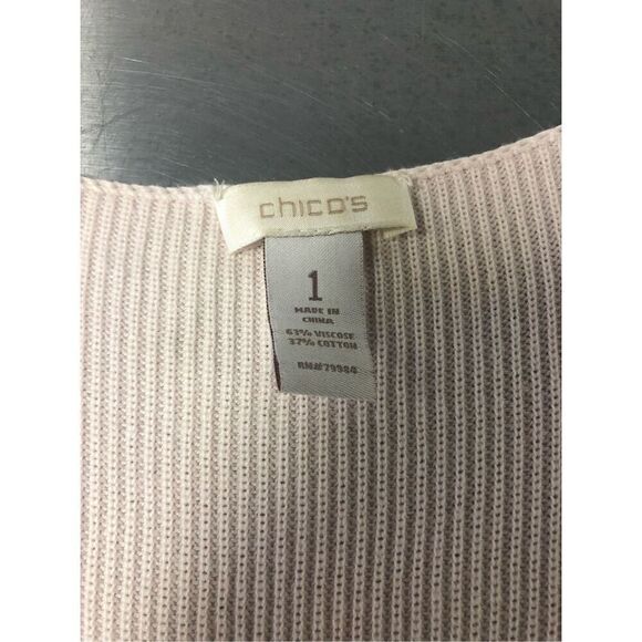 Chico’s Women’s Light Pale Pink Sweater Tank Size 1 M(8) - Picture 3 of 6